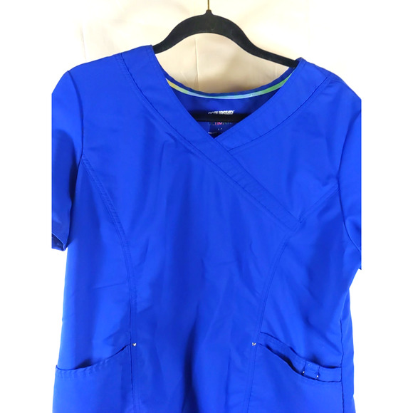 Scrub Star Ultimate Women's Scrub Top Blue Size Large Medical Nursing - Picture 2 of 7